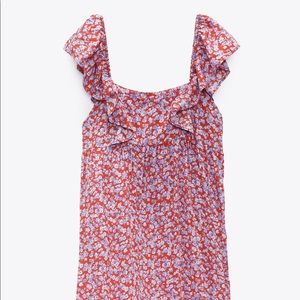 Zara ruffle tiered floral dress XS